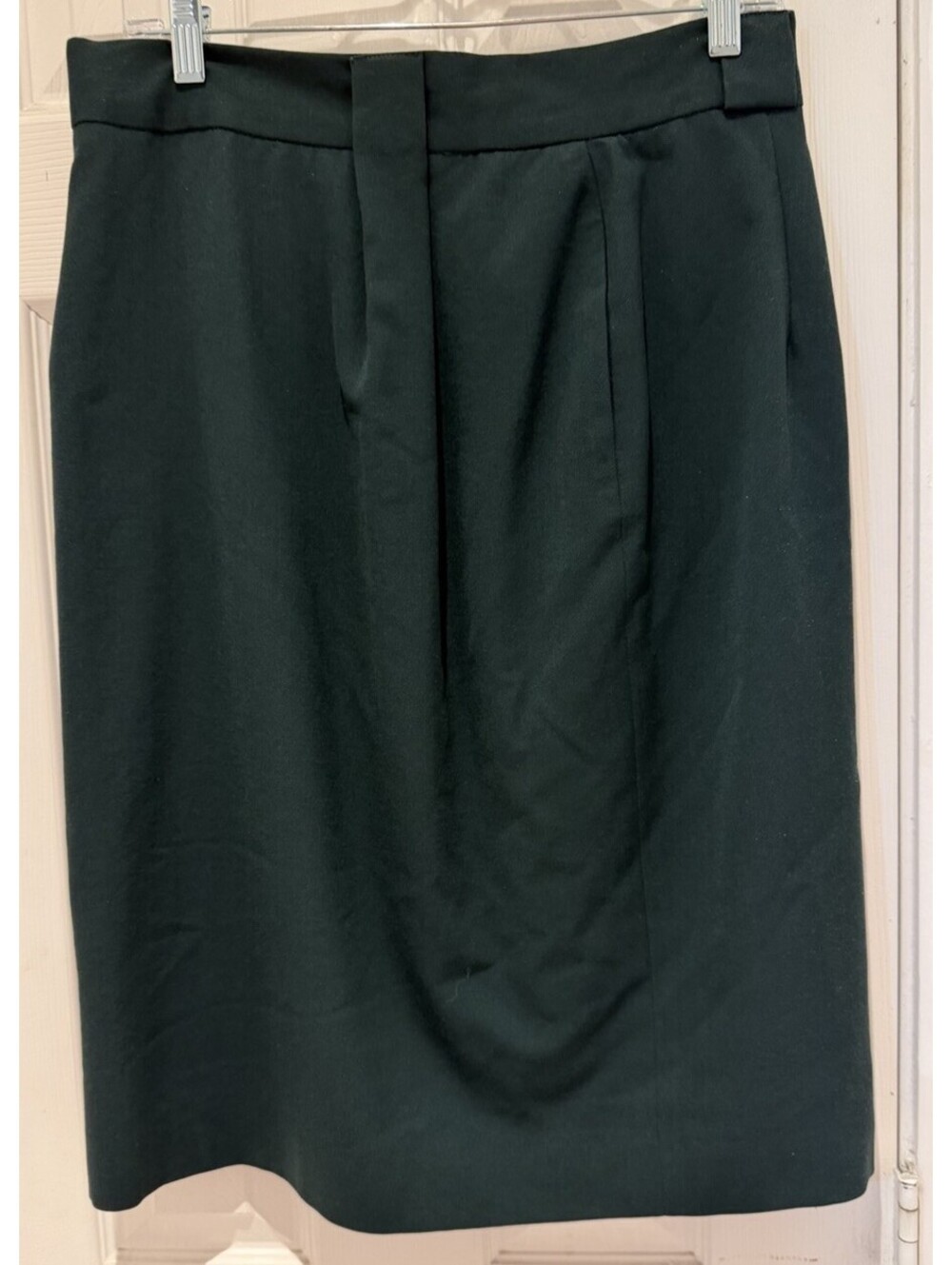 Vintage Jones New York Skirt Womens 14 Green Wool Pencil Knee Length Lined USA
